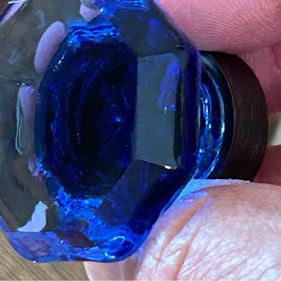 Cobalt Blue Glass Knobs - 1 Pair - Picture 6 of 12